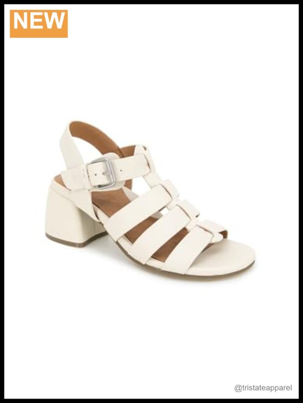 Kenneth Cole Margarite Leather Fisherman Heeled Sandal Cushioned Footbed